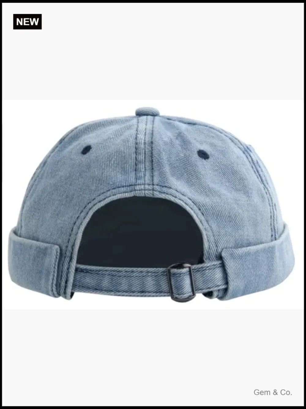 Adjustable Vintage Denim Beanie Cap - Breathable Lightweight Unisex